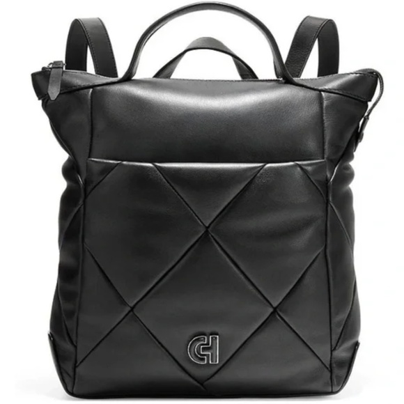 Cole Haan Grand Ambition Convertible Puff Backpack Black - Picture 12 of 14